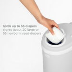 Ubbi Stainless Steel Diaper Pail, Odor Locking, No Special Bag Required, Award-Winning, Registry Must-Have, Gray