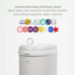 Ubbi Stainless Steel Diaper Pail, Odor Locking, No Special Bag Required, Award-Winning, Registry Must-Have, Gray