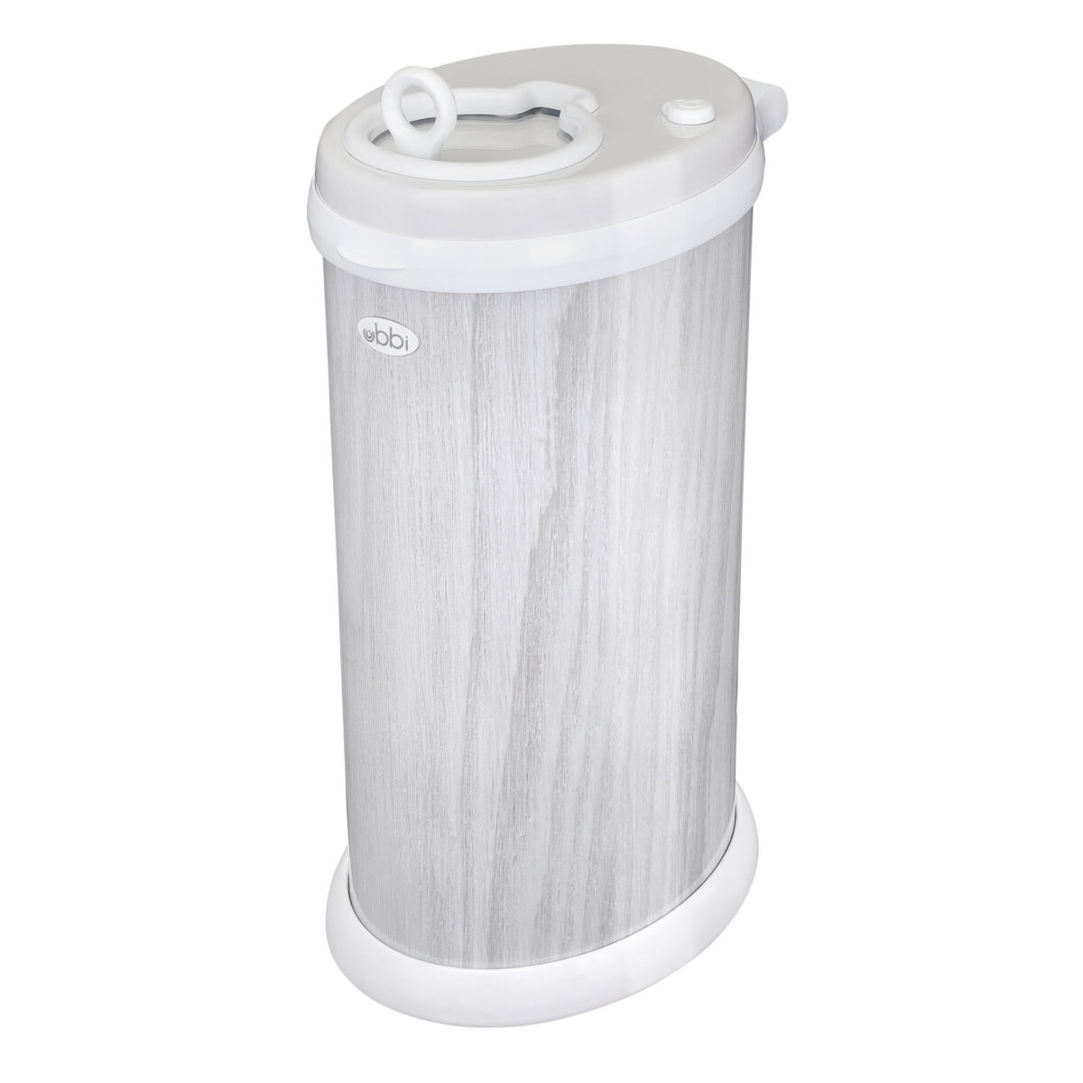 Ubbi Stainless Steel Diaper Pail, Odor Locking, No Special Bag Required, Award-Winning, Registry Must-Have, Woodgrain