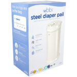 Ubbi Stainless Steel Diaper Pail, Odor Locking, No Special Bag Required, Award-Winning, Registry Must-Have, Ivory