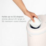 Ubbi Stainless Steel Diaper Pail, Odor Locking, No Special Bag Required, Award-Winning, Registry Must-Have, Ivory