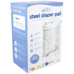 Ubbi Stainless Steel Diaper Pail, Odor Locking, No Special Bag Required, Award-Winning, Registry Must-Have, Marble