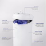 Ubbi Stainless Steel Diaper Pail, Odor Locking, No Special Bag Required, Award-Winning, Registry Must-Have, Marble