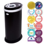 Ubbi Stainless Steel Diaper Pail, Odor Locking, No Special Bag Required, Award-Winning, Registry Must-Have, Matte Black