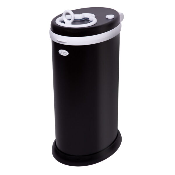 Ubbi Stainless Steel Diaper Pail, Odor Locking, No Special Bag Required, Award-Winning, Registry Must-Have, Matte Black