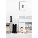 Ubbi Stainless Steel Diaper Pail, Odor Locking, No Special Bag Required, Award-Winning, Registry Must-Have, Matte Black
