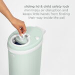 Ubbi Stainless Steel Diaper Pail, Odor Locking, No Special Bag Required, Award-Winning, Registry Must-Have, Sage Green