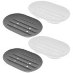 unbranded 4 Pcs Dish Soap Holder Dishes for Bathroom Base Sink Sponge Travel