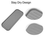 Unique Bargains Soap Dish Keep Soap Dry for Bathroom Kitchen Silicone Dark Gray 23x9cm