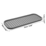 Unique Bargains Soap Dish Keep Soap Dry for Bathroom Kitchen Silicone Dark Gray 23x9cm