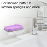 Unique Bargains Soap Dish Keep Soap Dry for Bathroom Kitchen Silicone Gray Purple 2 Pcs
