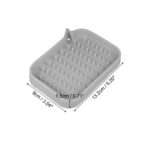 Unique Bargains Soap Dish Keep Soap Dry for Bathroom Kitchen Silicone Gray Purple 2 Pcs