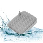 Unique Bargains Soap Dish Keep Soap Dry for Bathroom Kitchen Silicone Gray Purple 2 Pcs