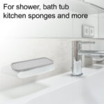 Unique Bargains Soap Dish Keep Soap Dry for Bathroom Kitchen Silicone Light Gray 23x9cm