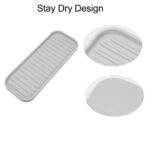 Unique Bargains Soap Dish Keep Soap Dry for Bathroom Kitchen Silicone Light Gray 23x9cm