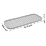 Unique Bargains Soap Dish Keep Soap Dry for Bathroom Kitchen Silicone Light Gray 23x9cm