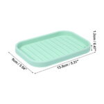 Unique Bargains Soap Dish Keep Soap Dry for Bathroom Silicone Light Green 13.5x9cm