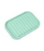 Unique Bargains Soap Dish Keep Soap Dry for Bathroom Silicone Light Green 13.5x9cm