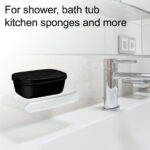 Unique Bargains Soap Dish Keep Soap Dry Soap Cleaning Storage for Bathroom Kitchen Black