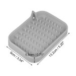 Unique Bargains Soap Dish Soap Cleaning Storage for Bathroom Kitchen Silicone Gray 2 Pcs