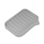 Unique Bargains Soap Dish Soap Cleaning Storage for Bathroom Kitchen Silicone Gray 2 Pcs