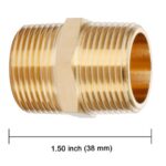U.S. Solid 3/4 in MNPT x 3/4 in MNPT Brass Pipe Fitting Hex Nipple