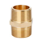 U.S. Solid 3/4 in MNPT x 3/4 in MNPT Brass Pipe Fitting Hex Nipple