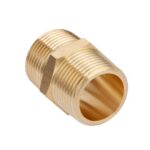 U.S. Solid 3/4 in MNPT x 3/4 in MNPT Brass Pipe Fitting Hex Nipple