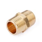 U.S. Solid 3/4 in MNPT x 3/4 in MNPT Brass Pipe Fitting Hex Nipple