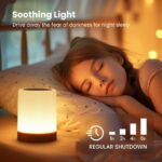 UWANTME Night Light, 5 Brightness 13 RGB Colors Table Lamps for Bedroom, 3 color Variation Modes Bedside Desk Lamp with USB Port, Portable Small Touch Night Light with Hook for...