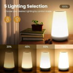 UWANTME Night Light, Dimmable Touch Lamp for Bedroom, Portable Bedside Table Lamps, 5 Brightness and 13 RGB Colors Night Light Suitable for...