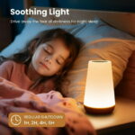 UWANTME Night Light, Dimmable Touch Lamp for Bedroom, Portable Table Bedside Desk Lamps, 5 Brightness and 13 RGB Colors, Suitable for Bedroom/Bathroom/Hallways/Living Room/Office