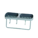 Vadktai Soap Dish 2-in-1 Soap Holder for Shower Wall with Hooks, Adhesive Shampoo Bar Soap Caddy Tray Saver Rest Case Sponge Holder Shower Dish Sink Soap Rack for Kitchen Bathroom