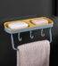 Vadktai Soap Dish 2-in-1 Soap Holder for Shower Wall with Hooks, Adhesive Shampoo Bar Soap Caddy Tray Saver Rest Case Sponge Holder Shower Dish Sink Soap Rack for Kitchen Bathroom