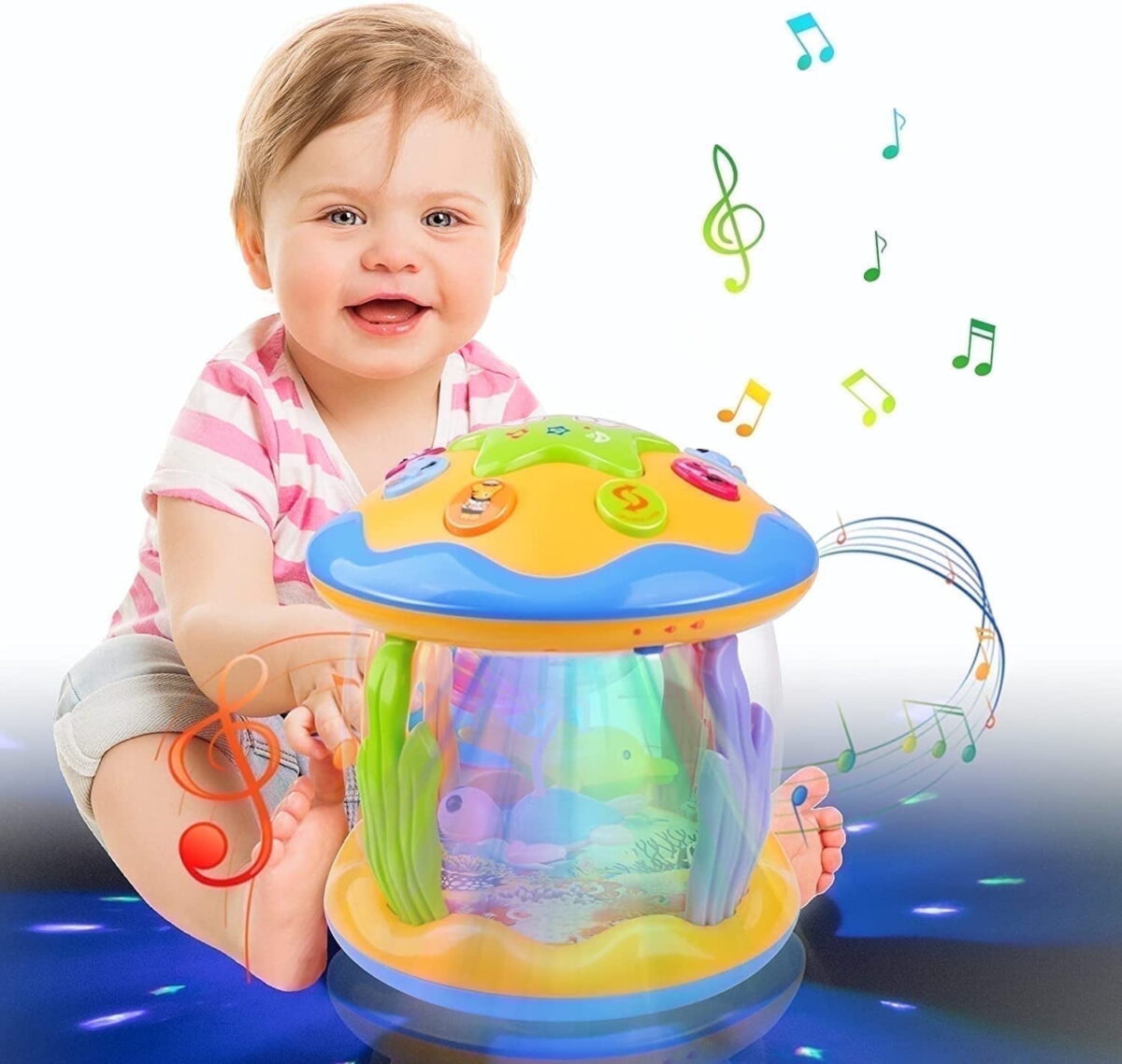 Vanmor Baby Musical Toys with Light Up for Toddlers 1 2 3, Rotating Ocean Projector Infant Toys 12-18 Month, Sitting Crawling Walking Developmental Toys for Babies, Gifts Toys...