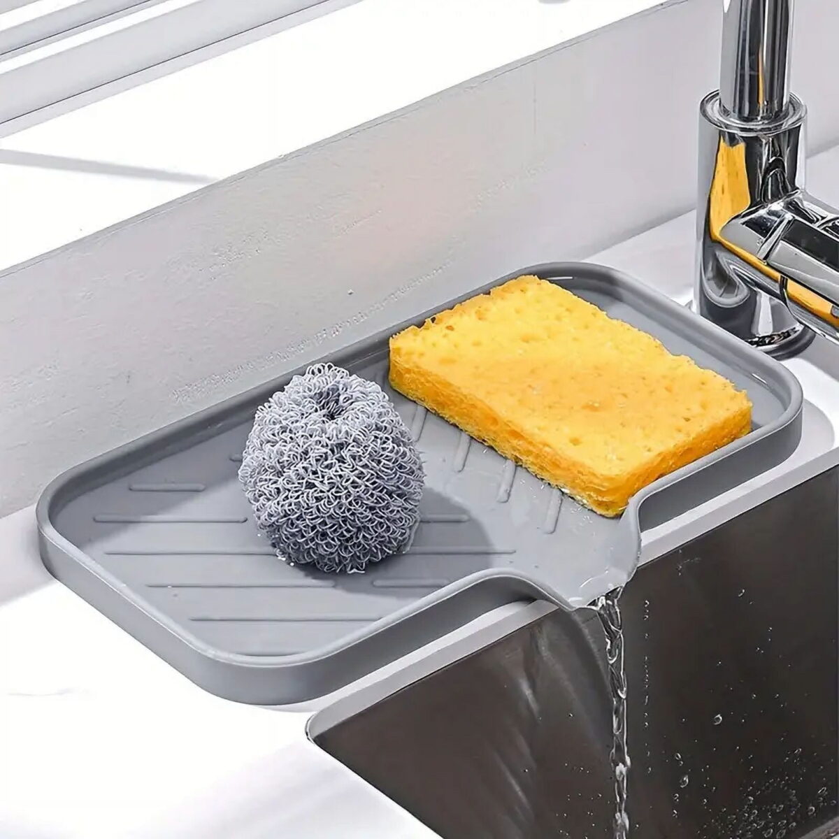 VATENICK Silicone Soap Dish, Soap Holder with Drain, Sponge Holder for Kitchen Sink, Soap Dispenser Tray, Bathroom & Kitchen Sink Organizer, Rubber Soap Dishes for Bar Soap,Soap...