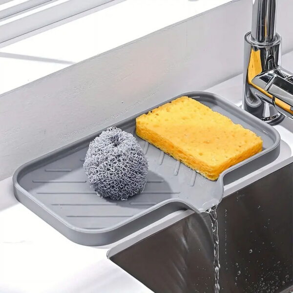 VATENICK Silicone Soap Dish, Soap Holder with Drain, Sponge Holder for Kitchen Sink, Soap Dispenser Tray, Bathroom & Kitchen Sink Organizer, Rubber Soap Dishes for Bar Soap,Soap...