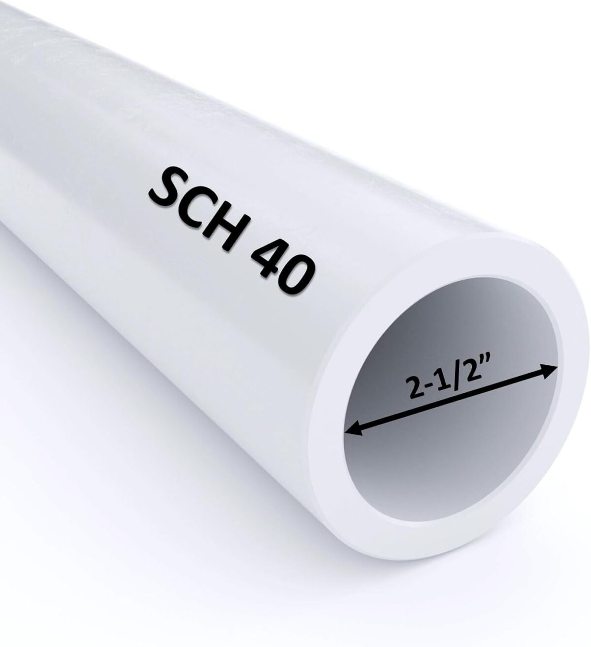 VENTRAL PVC Pipe Sch40 2.5 Inch (2.5) White Custom Length