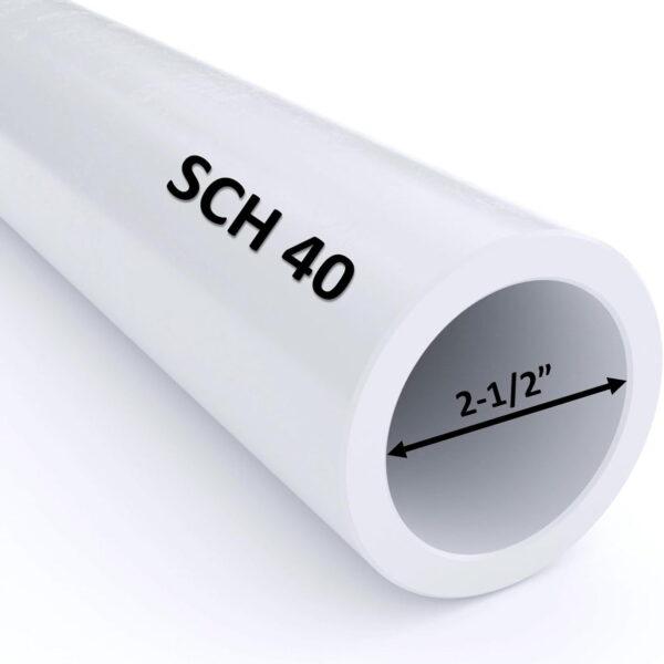 VENTRAL PVC Pipe Sch40 2.5 Inch (2.5) White Custom Length