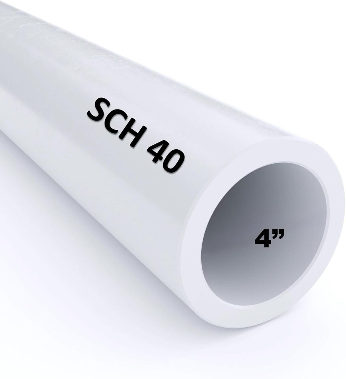 VENTRAL PVC Pipe Sch40 4 Inch (4.0) White Custom Length