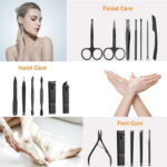 VIIWII 18pcs Nail clipper Manicure Set for Adult Professional Stainless Steel Grooming Pedicure Kit with Leather Travel Case