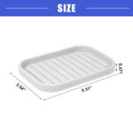 Vocoste Soap Dish Soap Cleaning Storage Keep Soap Dry for Home Bathroom Kitchen Silicone Light Gray 13.5x9cm