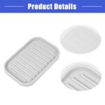 Vocoste Soap Dish Soap Cleaning Storage Keep Soap Dry for Home Bathroom Kitchen Silicone Light Gray 13.5x9cm