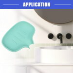 Vocoste Soap Dish, Soap Cleaning Storage, Keep Soap Dry for Home Bathroom Kitchen, Silicone, Green, 14.5x11.3cm