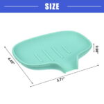Vocoste Soap Dish, Soap Cleaning Storage, Keep Soap Dry for Home Bathroom Kitchen, Silicone, Green, 14.5x11.3cm