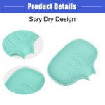 Vocoste Soap Dish, Soap Cleaning Storage, Keep Soap Dry for Home Bathroom Kitchen, Silicone, Green, 14.5x11.3cm