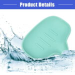 Vocoste Soap Dish, Soap Cleaning Storage, Keep Soap Dry for Home Bathroom Kitchen, Silicone, Green, 14.5x11.3cm