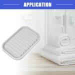 Vocoste Soap Dish Soap Cleaning Storage Keep Soap Dry for Home Bathroom Kitchen Silicone Light Gray 13.5x9cm