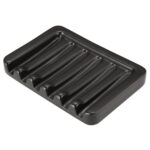 Vonpri 1Pack Self Draining Soap Dish, Ceramic Soap Container Tray, Dish Soap Holder for Kitchen, Bathroom, Shower, Quickly Drain Water, Easy to Clean Black