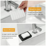 Vonpri 1Pack Self Draining Soap Dish, Ceramic Soap Container Tray, Dish Soap Holder for Kitchen, Bathroom, Shower, Quickly Drain Water, Easy to Clean White